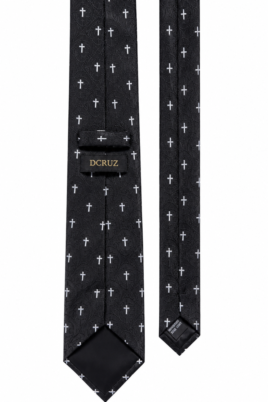 Black Cross Woven Tie