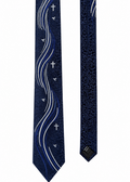 Navy Blue Cross & Dove Wave Tie