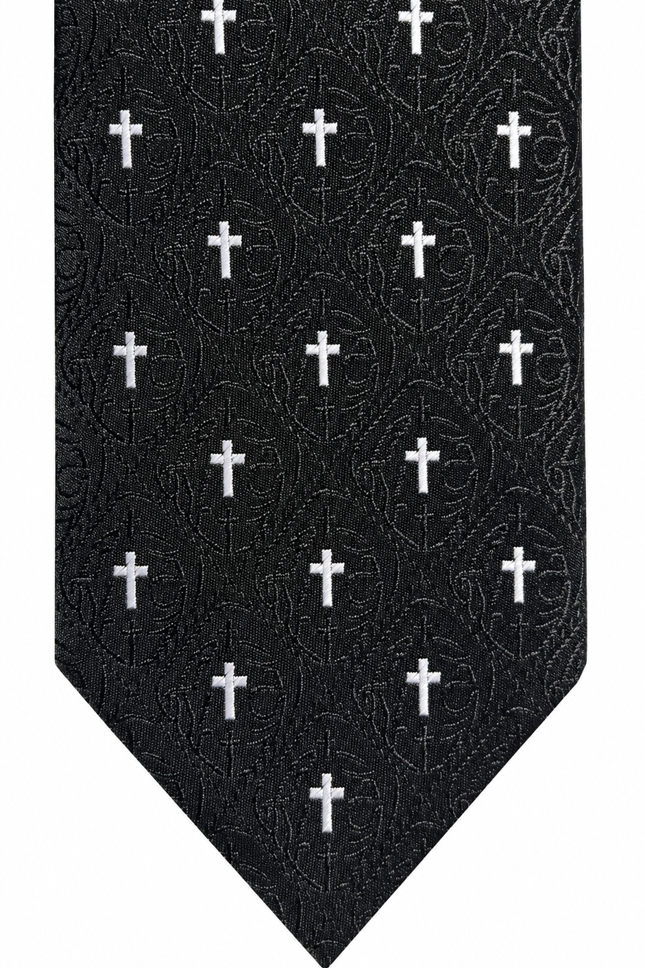 Black Cross Woven Tie