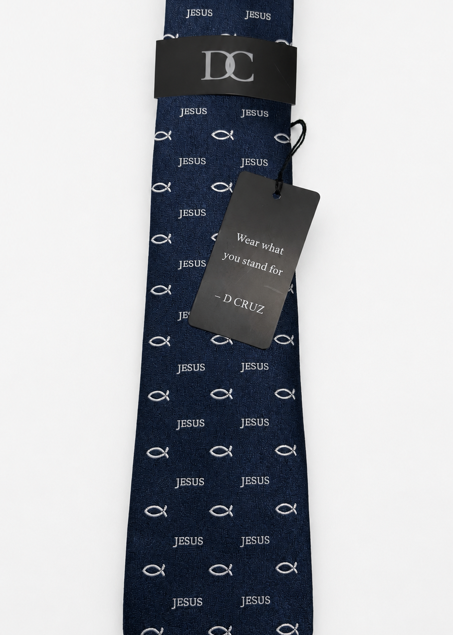 Jesus & Ichthys Christian Tie